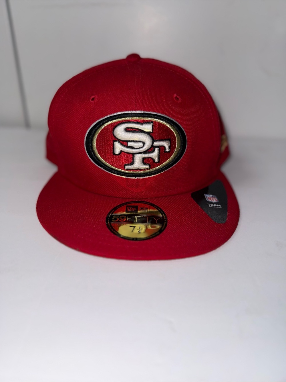 New Era 59FIFTY San Francisco 49ers Fitted Hat Red Black NFL Cap Size 7 1/4.